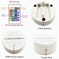 Miniatyrbilde 6 av 7: WJ 3D Illusion Nattlys LED Skrivebordslampe Berøringskontroll 7 Fargeendring for Hjemmedekorasjoner eller Feriebarnas Gaver hjältar