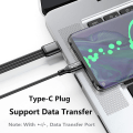 Miniatyrbillede 4 af 5: Multi USB C Splitter Kabel, USB A til Dual Type-C + Micro USB Han Ladningskabel, Nylon Flettet Kabel med 3x0.3m Kabel, 5A Hurtigopladning, Kompatibel