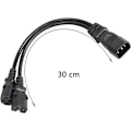 Miniatyrbilde 5 av 5: 5PCS 0,3m IEC 320 C14 til dobbel IEC 320 C15 hunn Splitter forlengelseskabel for ruter, nettverkssvitsj, datamaskin (c14-2xc15)