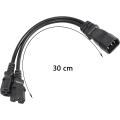 Miniatyrbillede 5 af 5: 3 stk. 0,3 m IEC 320 C14 til dobbelt IEC 320 C15 hun-splitter forlængerkabel til router, netværksswitch, computer (c14-2xc15)