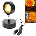 Miniatyrbillede 9 af 11: USB-projektorlampe til husholdningsprojektion, dekorationslampe til stuevæg, solnedgangsfarve