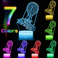 Miniatyrbilde 2 av 5: 3D Lampe Battle Bus RGB Stemningslampe 7 Farge Lysbase Akryl Stereo Illusions LED Bord Nattlampe (Battle Bus Crackle Base)