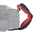 Miniatyrbild 8 av 9: Läder handledsrem med snabbkopplingsplatta för DSLR SLR digitalkamera (röd)