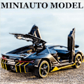 Miniatyrbillede 3 af 4: Lamborghini LP770 Gini sportsvogn modelbil Støbt Modelbil Legetøj Børnelyd og lys Træk tilbage bil Zink legetøj til børn Gave