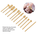 Miniatyrbild 11 av 11: 12 st/set Legering Volfram Stål Guld Nagelborr Bits Fil Slipning Huvud Manikyr Vård Verktygssats