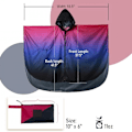 Pikkukuva 3 / 6: Aikuisten unisex hupullinen sadeponcho taskuilla - Monipuolinen vedenpitävä sadetakki kaikkiin ulkoiluseikkailuihin Red, blue and black