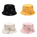 Pikkukuva 2 / 4: Sööt Bucket Hat - Rantakalastajan Hattu Naisille, Kääntyvä Kaksipuolinen (Harmaa Perhonen, Vaaleanpunainen)