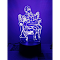 Miniatyrbillede 3 af 7: WJ Shingeki Levi Akerman 3D LED-lampe til soveværelse Manga natlys Anime actionfigur dekoration 3D illusion natlampe Jättarnas attack