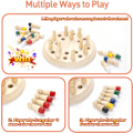 Miniatyrbild 2 av 6: Träminnes Schackmatchspel: Familjespel för barn och vuxna, Montessori förskoleinlärning pedagogisk leksak för småbarn