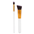 Miniatyrbilde 1 av 3: 2 stk/sett sminkebørster Ansiktspulver Foundation Blusher Contour Kosmetisk verktøy (hvit gull)
