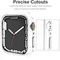 Miniatyrbild 5 av 5: För Apple Watch Series 7 41 mm, pläterat styvt PC- case Tunt case runtom för Apple Watch Series 7 （silver）