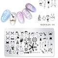 Miniatyrbilde 2 av 2: Manikyr trykkbilde mal jul DIY neglekunst stempelplate stempel 04#