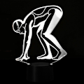 Miniatyrbillede 5 af 5: WJ 3D Svømning Natlys Lampe Illusion Led 7 Farve Skiftende Touch Switch Bord Dekoration Lamper Akryl Flad ABS Base USB Kabel Legetøj