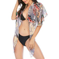 Miniatyrbillede 3 af 3: Kvinde Svømmedragt Cover Up Sommer Strand Wrap Nederdel Badetøj Bikini Cover-ups (Grå & Safflower)