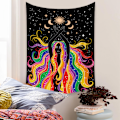 Pikkukuva 2 / 7: Wekity Boho-tyylinen seinävaate, esteettinen taide, kodin taustakangas, sisustuslahja, seinävaate olohuoneeseen ja makuuhuoneeseen (519-1, 51 x 59 tuumaa)