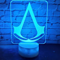 Miniatyrbillede 1 af 5: 3D LED Natlampe Spil Assassins Creed Logo Natlys Gave til Børn Soveværelse Dekoration Farveskiftende Børne Studieværelse 3D Lampe D