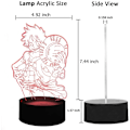 Miniatyrbilde 2 av 5: Anime Monkey D.Luffy Figurlampe 3D Optisk Illusionslampe Anime Bordlampe 7 Farge Skiftende Fjernkontroll Lampara Barn Sov LED Nattlys
