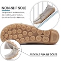 Miniatyrbilde 3 av 4: Moccasiner for kvinner, casual slip-on dress moccasiner, komfortable skinnsko for kvinner, utendørs gåflate sko ----Beige（Størrelse 41）