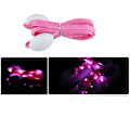 Miniatyrbilde 1 av 2: 1 par LED-lyssnorer Lysende blinkende skolisser med 3 lysmoduser for nattsport (rosa)