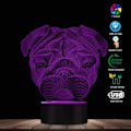Miniatyrbillede 4 af 6: WJ 3D Sød Fransk Bulldog Mops Form Nyhed Bordlampe LED Nattelys Hjem Indretning Kæledyr Hund Hvalp Dyr 3D Optisk Illusion Lys