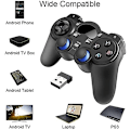 Miniatyrbilde 4 av 5: USB Trådløs Spillkontroll Gamepad for PC/Bærbar datamaskin (Windows XP/7/8/10) & PS3 & Android & Steam - [Svart]