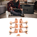 Miniatyrbilde 11 av 11: 6 stk. gitar-stemmeskruer Tuning Set 1:18 Gear Ratio Helt lukket Elektriske gitarer Tilbehør med lite halehåndtak Antik messing