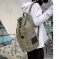 Miniatyrbillede 3 af 3: Canvas Retro Rejsetaske Mænd og Kvinder Stor Canvas Rejsetaske Bære Bagage Rygsæk Konvertible Bagage Taske, grøn