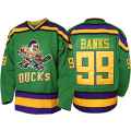 Miniatyrbild 1 av 4: Men's Mighty Ducks 96 Charlie Conway 99 Adam Banks 33 Greg Goldberg Movie Hockey Jersey Grön 99 XXL