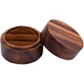 Miniatyrbillede 1 af 6: Træ Ringæske, Rund Bryllupsringholder, Retro Sort Valnød Smykkeopbevaringsæske, Elegant Magnetisk Lukning Organizer two