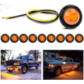 Miniatyrbilde 1 av 5: 10 stk 3/4” runde klaring LED front bak side indikator kule markørlys for lastebil RV bil buss tilhenger campingvogn båt (12V, rav)