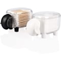 Miniatyrbillede 2 af 5: 2 stk. akryl Q-tip dispenser, badeværelsesbeholder opbevaringsboks, Q-tip vatpind beholder, makeup tilbehør, soveværelse pige bir