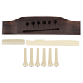 Miniatyrbilde 9 av 11: Gitar Preslotted Bridge Set Rosewood Plast Sadel Mutter Pin Set for Akustiske Gitarer