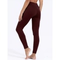 Miniatyrbild 3 av 4: Varma plyschfodrade leggings i Sherpa, avslappnade stretchiga leggings i lång längd med hög midja, damkläder red XL