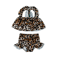 Miniatyrbild 1 av 5: Flickor Badkläder  Tryckt Sling Baddräkt Två Delar Set --- Leopard Print （Storlek 100cm）
