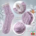 Miniatyrbilde 3 av 6: Myke Fuzzy Toesokker for Kvinner - Dyr, Myke, Varme, Søte, Mikrofiber, Koselige, Fluffy Vinterjulesokker (5 Par Ensfarget A)