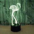 Miniatyrbild 3 av 6: Optisk illusion 3D Flamingos nattlampa 16 färger ändrar USB-driven fjärrkontroll touch switch dekorationslampa