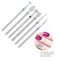 Miniatyrbild 9 av 11: 6 st/förpackning Rostfritt stål Nagelkonst Borr Bits Kit Nagelborr Tillbehör Manikyrverktyg JG#8
