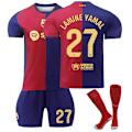 Miniatyrbilde 1 av 6: Barcelona LAMINE Yamal #27 HjemmeJersey, 23-24 FCB  Barn Voksen Fotball Treningstrøye, Feriegave, Bursdagsgave 18 No.27