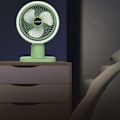 Miniatyrbillede 2 af 3: Campingventilator med LED-lanterne, genopladelig batteridrevet bærbar teltventilator, stille og stærk vind, perfekt udendørs USB-ventilator til Pi Green