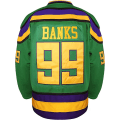 Pikkukuva 3 / 4: Miesten Mighty Ducks 96 Charlie Conway 99 Adam Banks 33 Greg Goldberg Elokuva Jääkiekkopaita Vihreä 99  L