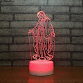 Miniatyrbillede 2 af 5: WJ 3D Jomfru Maria Natlys LED Lampe Illusion 7 Farve Skiftende Touch Control Bord Bord Dekoration Lamper Fødselsdag Gave Akryl Base USB Kabel Legetøj