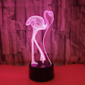 Miniatyrbild 2 av 6: Optisk illusion 3D Flamingos nattlampa 16 färger ändrar USB-driven fjärrkontroll touch switch dekorationslampa