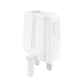 Miniatyrbilde 1 av 5: hoco. NK1 Zhanyou dobbelport PD20W+QC3.0 lader ny britisk standard 18W hurtigladinghode