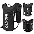 Miniatyrbild 1 av 6: Löpning Hydration Vest Ryggsäck, Lättviktig Isolerad Pack med 1.5L Vattenblåsa Väska Dagryggsäck för Vandring Trail Löpning Cykling Tävling black white