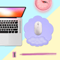 Miniatyrbillede 7 af 7: Musemåtte med håndledsstøtte og læderoverflade, Cloud håndledsstøtte musemåtte med memory foam, skridsikker PU-base musemåtte til hjemmet og kontoret