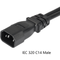 Miniatyrbillede 2 af 5: 3 stk. 0,3 m IEC 320 C14 til dobbelt IEC 320 C15 hun-splitter forlængerkabel til router, netværksswitch, computer (c14-2xc15)