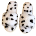 Miniatyrbild 1 av 4: Fluffiga tofflor med öppen tå för kvinnor Indoor Memory Foam, Comfy Fuzzy Womens Summer House Tofflor Halkfria（8-9）
