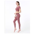 Miniatyrbilde 4 av 5: Treningstights for kvinner, kryssstropper, tynn hofteløft, høy midje, yogabukser, treningstights (rosa)
