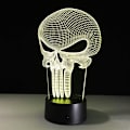 Miniatyrbillede 2 af 4: Natlampe 3D Led Natlampe Punisher Kranium Multifarvet Pærelys 7 Farveskift Akryl 3D Hologram Illusion Skrivebordslampe til