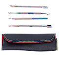 Miniatyrbild 4 av 11: 4-pack Dubbelsidig Nagelbands-Pusher i Rostfritt Stål, Nagelplaneringsverktygssats